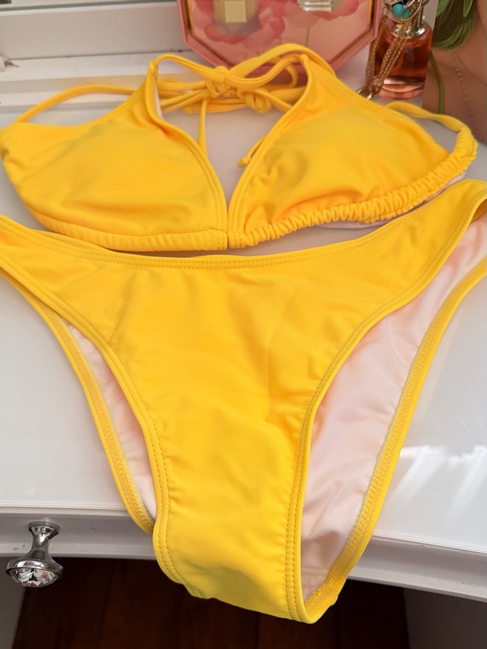 Bright Yellow Triangle Bikini Set